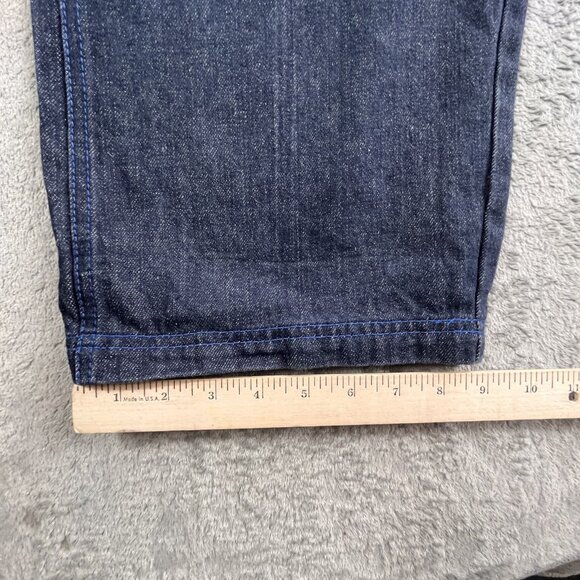 Dmax Jeans Mens 34x32 Blue Denim Baroque Embroidered Pockets Streetwear Y2K Goth - Picture 9 of 16